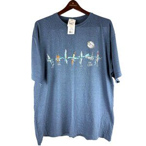 NWT Plus Size Summer Fisherman Angler Coastal Beach Soft Tee Shirt, Men's 2X